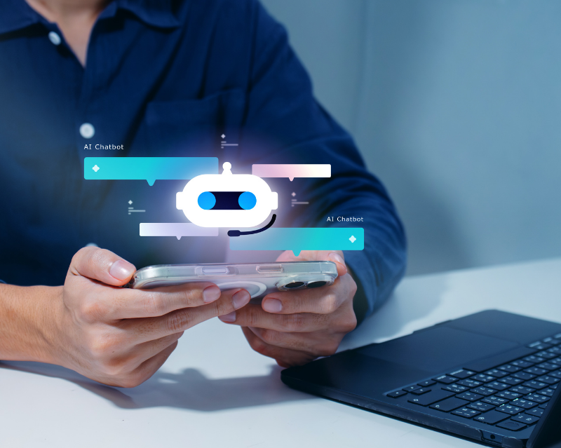 AI chatbot workflow connecting website enquiries with human support.